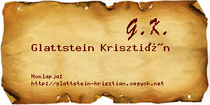 Glattstein Krisztián névjegykártya